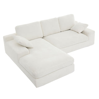Compressed Sofa With 3 Back Cushions, 2 Throw Pillows