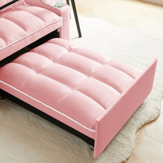 Convertible 3 In 1 Sofa Bed With Adjustable Sleeper Chair And Multi Pockets