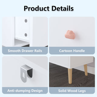 3 Drawer Dresser, Storage Cabinet With Anti Tip Safety
