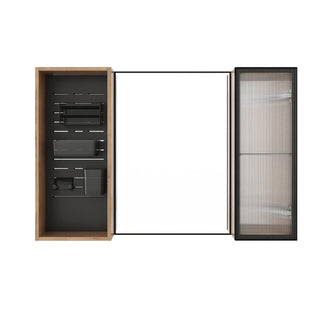 41.6" Wall Mounted Bathroom Cabinet With Adjustable Shelves Storage Cabinet - Imitative Oak