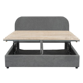 Upholstered Platform Bed With Hydraulic Storage System