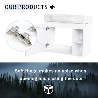 Wall Mounted Bathroom Vanity With Sink & Soft Close Door