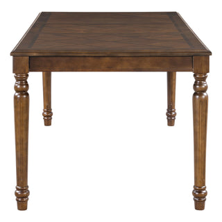 Rectangular Dining Table With Framed Top And Turned Legs - Walnut