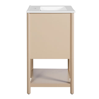 Bathroom Vanity With Sink, Freestanding Single Cabinet Set - Cream White
