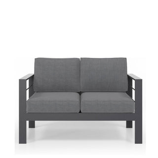 All Weather Patio Loveseat With Thick Cushions - Gray / Gray