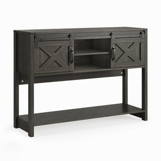 Farmhouse Entryway Table With Sliding Barn Door
