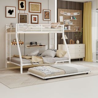 Bunk Bed For Kids, Convertible Frame With Ladders & Guardrail