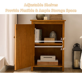 Floor Cabinet With Doors & Adjustable Shelf, Storage Cabinet For Entryway