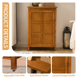 Floor Cabinet With Doors & Adjustable Shelf, Storage Cabinet For Entryway