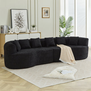 Curved Sectional Sofa With 6 Pillows