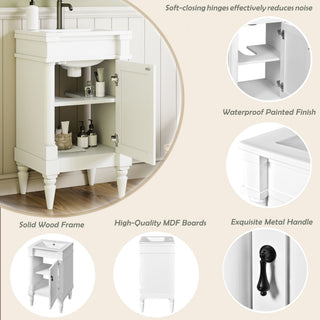 Bathroom Vanity With Sink, Storage Cabinet With Door, Drop In Sink, Compact Freestanding Design
