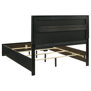 Modern Bedroom Set With Upholstered Headboard And Textured Storage