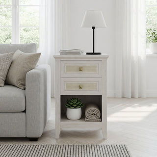 Nightstand With 2 Drawers Bedside Table
