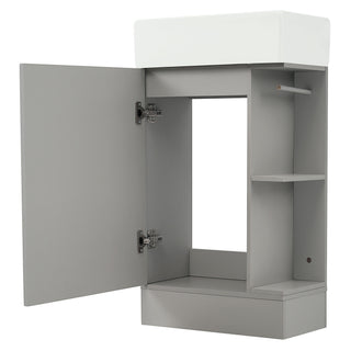 Modern Bathroom Vanity With Sink And 2 Tier Shelf