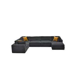 Custom Configuration Modular Sectional With Toss Pillows