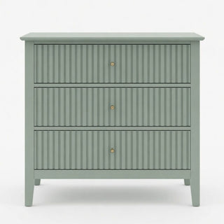 Fluted 3 Drawer Nightstand With Soft Close Slides