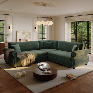 L-Shaped Sofa Couch With Pull-Out Bed
