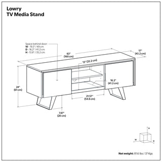 Lowry - TV Media Stand - Distressed Charcoal Brown