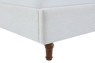 Hannah - Upholstered Wingback Bed Size / Tall Headboard Upholstered King Bed / Premium Textured Look / Minimalist Designs / No Box Spring Needed