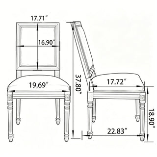 Dining Chairs With Square Back (Set of 2)