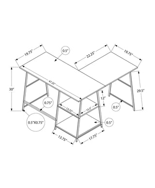 Computer Desk, Home Office, Corner, Storage Shelves, L Shape, Work, Laptop, Contemporary, Modern