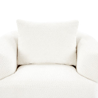360° Swivel Barrel Sofa Chair With Throw Pillow, Upholstered Accent Chair
