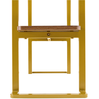 Console Table With Shelf, 2 Tier Living Room - Gold / Walnut