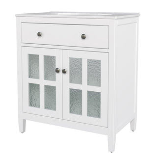 Bathroom Vanity With Ceramic Sink, Adjustable Shelf & Tip Out Tray