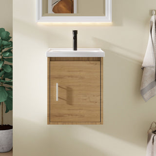 Floating Bathroom Vanity Combo, Wall Mounted Cabinet With Sink & Soft Close Doors For Small Bathrooms