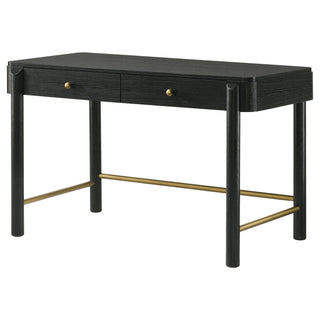 Anser - 2 Drawer Vanity Desk Makeup Table Rounded Design - Black