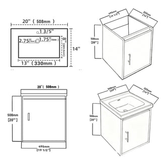 Floating Bathroom Vanity Combo, Wall Mounted Cabinet With Sink & Soft Close Doors For Small Bathrooms