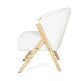 Modern Accent Chair With Polyester Upholstery And Minimalist Lounge Chair For Living Room, Bedroom, Or Office - White