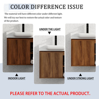 Wall Mounted Bathroom Vanity With Sink & Soft Close Door