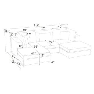 Modular Sectional & Custom Configuration, Toss Pillows