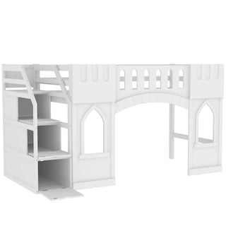Loft Bed With Storage Staircase And Windows