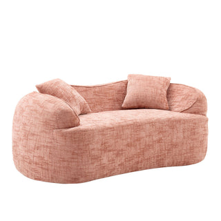 Curved 2 Person Compress Sofa With Armrests, Includes Pillows