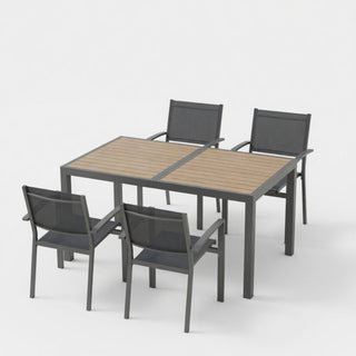 5 Piece Patio Dining Set With Table And Chairs For Outdoor Use - Gray