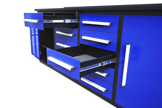 Storage Cabinets With Workbench (With 10 Drawers And 2 Cabinets)