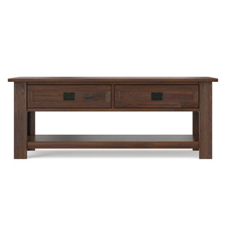 Monroe - Rectangular Coffee Table With Drawers - Brown