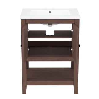 Modern Bathroom Vanity With Sink And Open Shelf