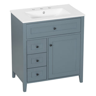 Modern Bathroom Vanity With Sink, 3 Drawers And Adjustable Shelf
