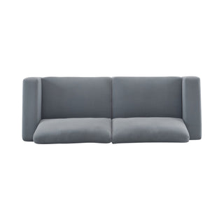 Modern Square Arm Sofa With Soft Fabric Upholstery, Deep Cushions