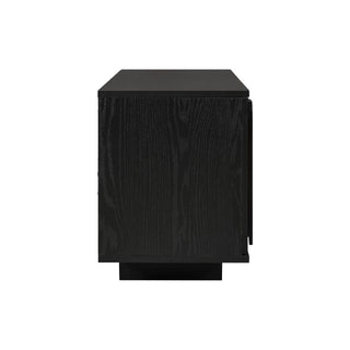 Farmhouse TV Stand, Storage Media Console With Adjustable Shelves & 3 Cable Holes