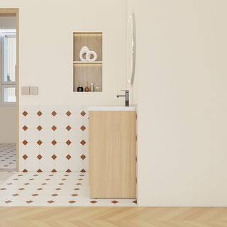 Wall Mounted Floating Bathroom Vanity With Sink, Door & Drawers Modular Cabinet
