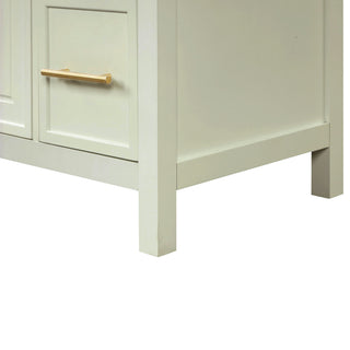 36" Bathroom Vanity With Sink, 2 Doors, 3 Drawers, Rectangular - White
