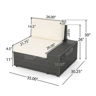 Santa Cruz - Outdoor 8 Piece Sectional Set - Dark Brown