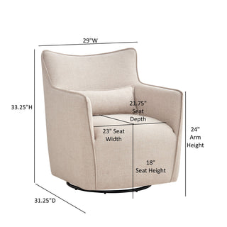 Ayla - Swivel Accent Chair With Matching Lumbar Pillow