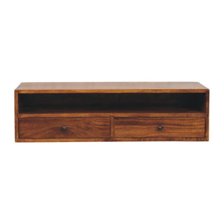 Lunar - 2 Drawer Wall Mounted Media Unit - Brown