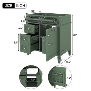 Bathroom Vanity With 2 Drawers And Tip-Out Drawer, Storage Cabinet