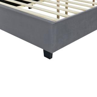 Upholstered Platform Bed With Big Headboard